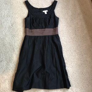 WHBM Black dress with brown belt